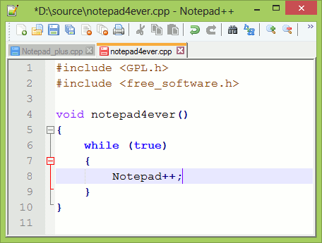 Notepad++ 一款免费开源的代码编辑器